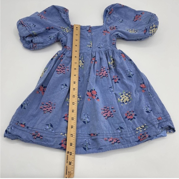 JANIE AND JACK Floral Smocked Bubble Sleeve Dress Girls Size 5 Summer Cotton - Picture 6 of 10